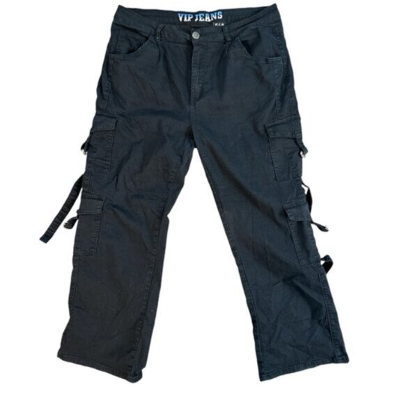 VIP Jeans Black Cargo Pants Size 15 PLUS SIZE - Picture 1 of 9